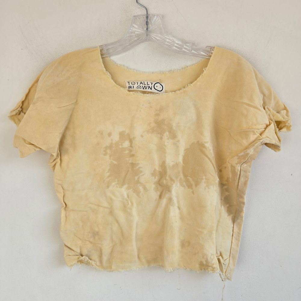 Totally Blown California Sustainable Cream Cotton Basic T-Shirt Casual Boho Top